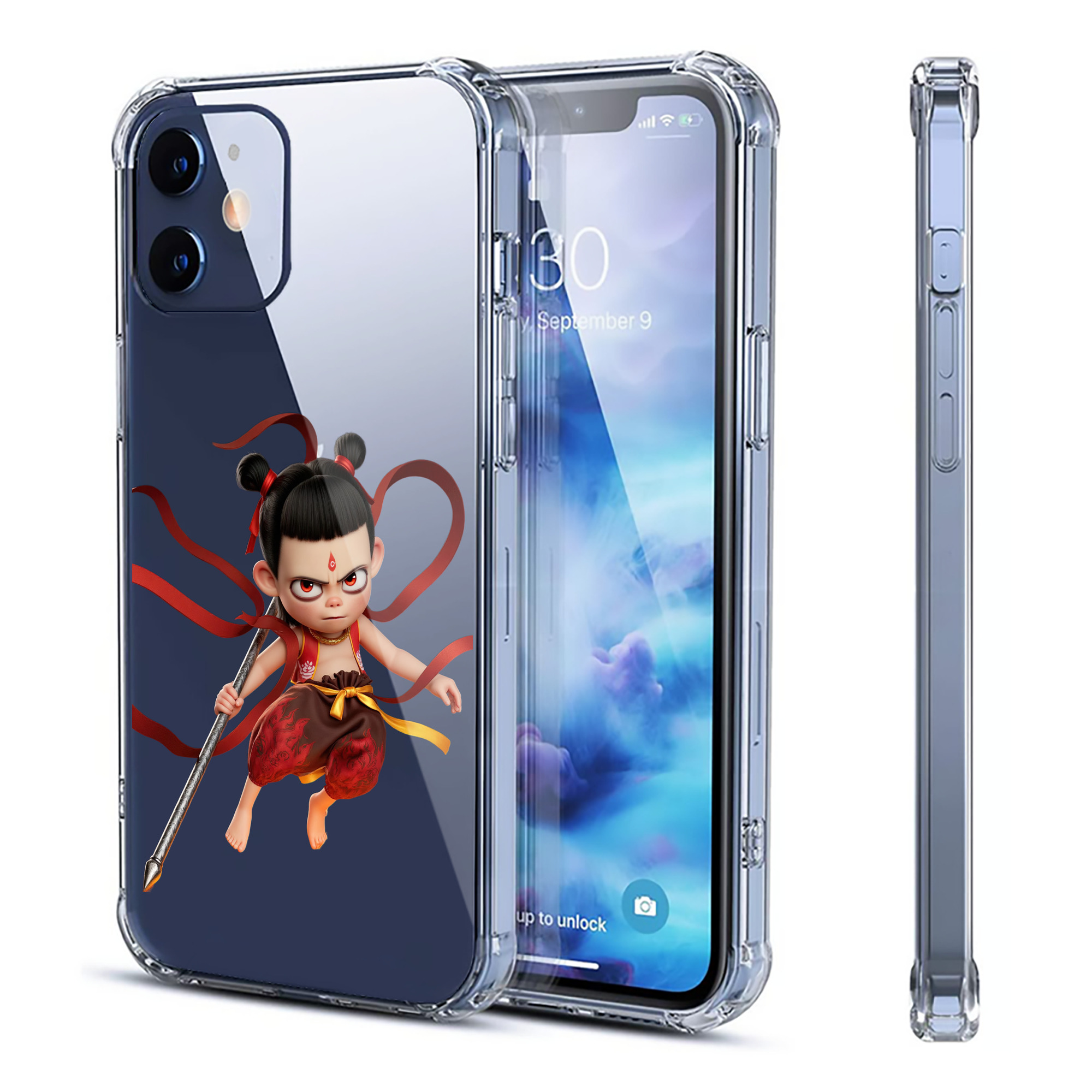 （画像用） Ne Zha 2 ナタ 魔童の大暴れ 【iPhone 12シリーズ対応】透明スマホケース（クリアソフトケース）